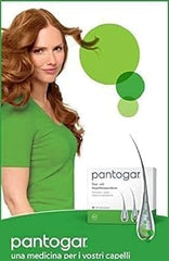 Pantogar bottle beside bathroom mirror as part of routine, helps consistent use