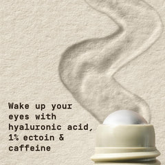 PAPATUI eye gel being applied in a morning routine for refreshment