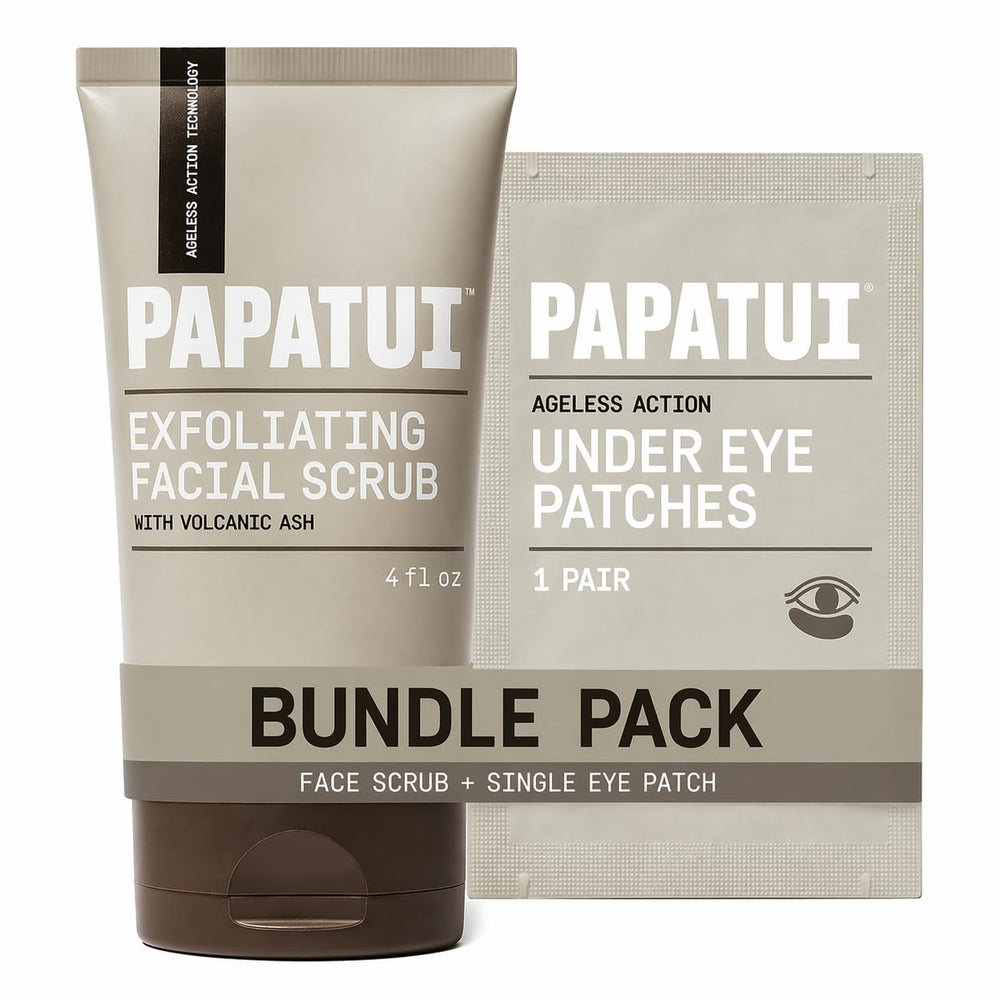 PAPATUI scrub front packaging showing clean unscented design and benefits