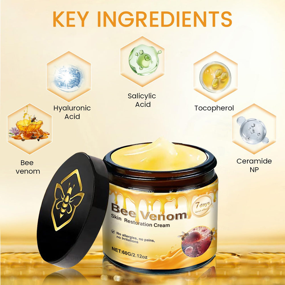 PAQIMAN ingredients label showing bee venom and hyaluronic acid benefit