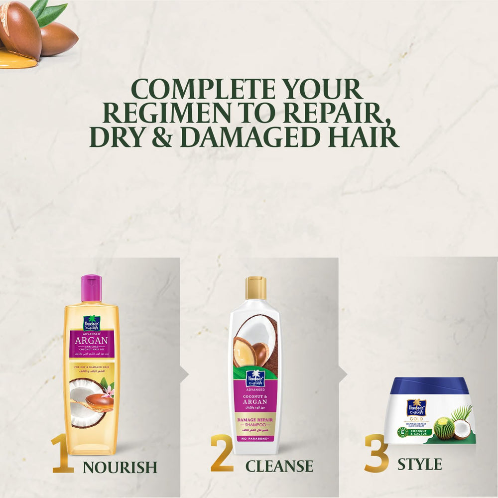 Parachute Advansed bottle next to ruler for size scale and travel-friendly convenience