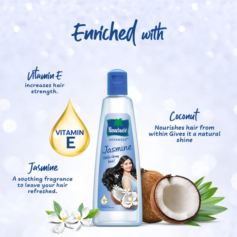 Parachute Advansed before and after hair showing smoother shinier strands benefit