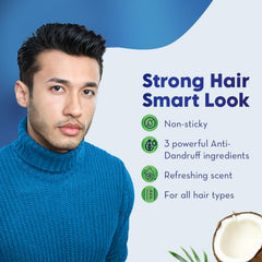 Parachute Advansed cream on hands demonstrating easy spread and quick styling