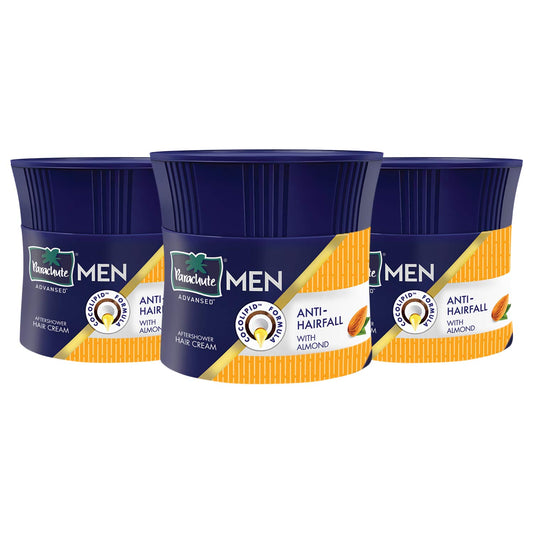 Parachute Advansed front packaging showing three tubes and benefits