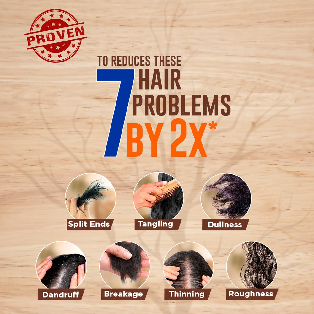 Parachute Advansed before and after hair lengths showing reduced breakage and shine
