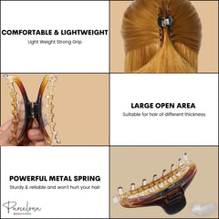 Parcelona worn in half-up hairstyle showing gentle secure hold