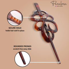 Parcelona side profile on model demonstrating neat bun and polished look