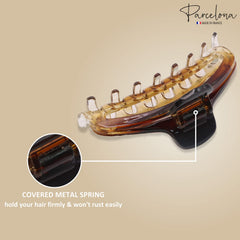 Parcelona side profile of 2.75 inch slim clip demonstrating low bulk