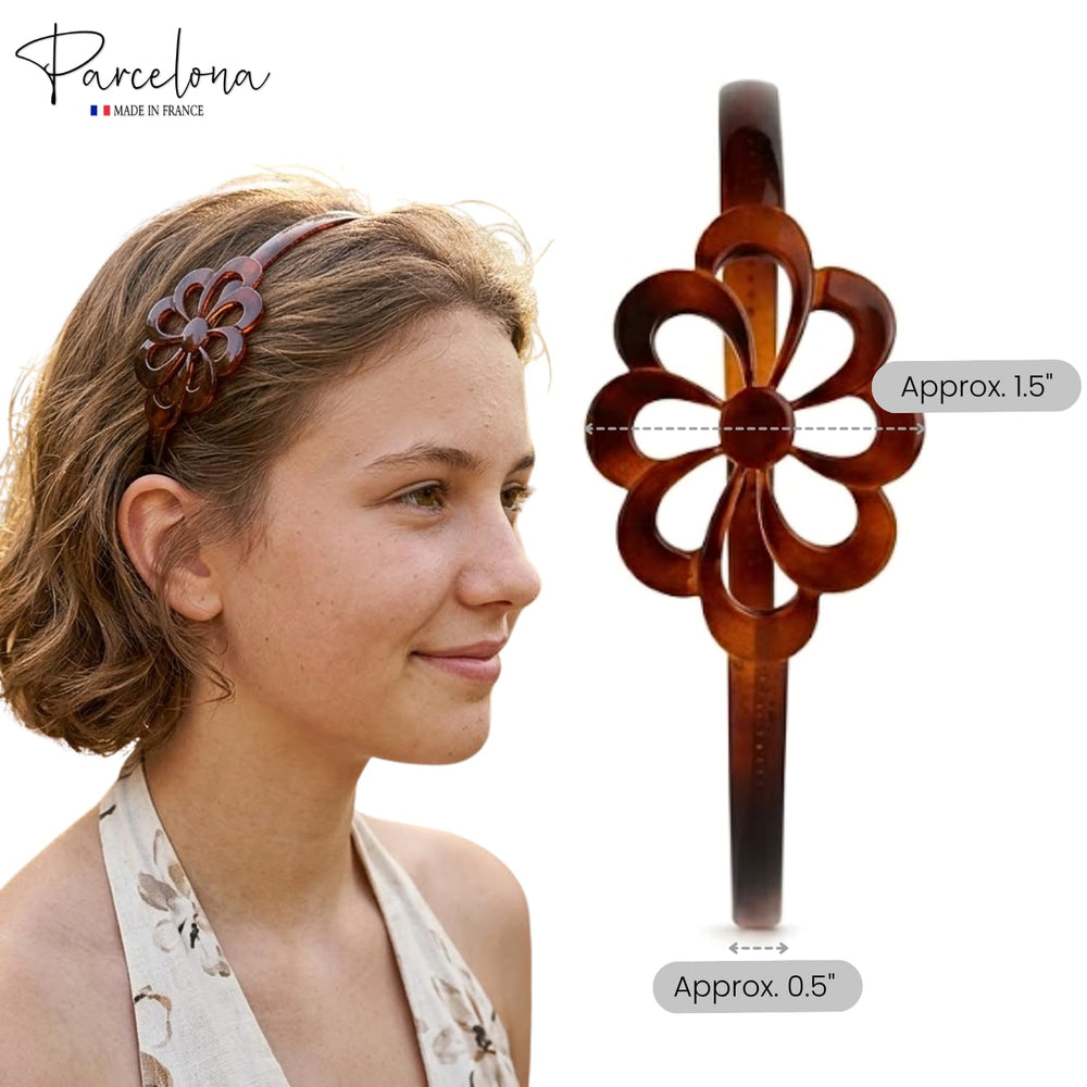 Parcelona headband beside ruler showing 4 cm width for scale