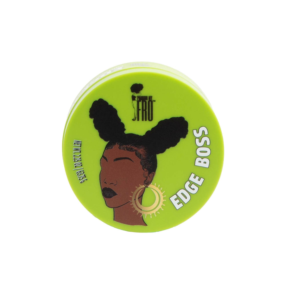 Pardon My Fro jar front view showing label and compact size benefit