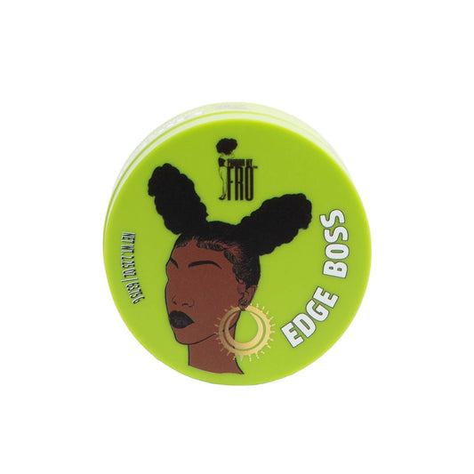 Pardon My Fro jar front view showing label and compact size benefit