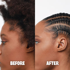 Pardon My Fro used on braids demonstrating long-lasting edge hold