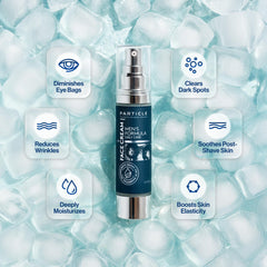 Particle texture closeup highlighting smooth cream consistency for quick absorption