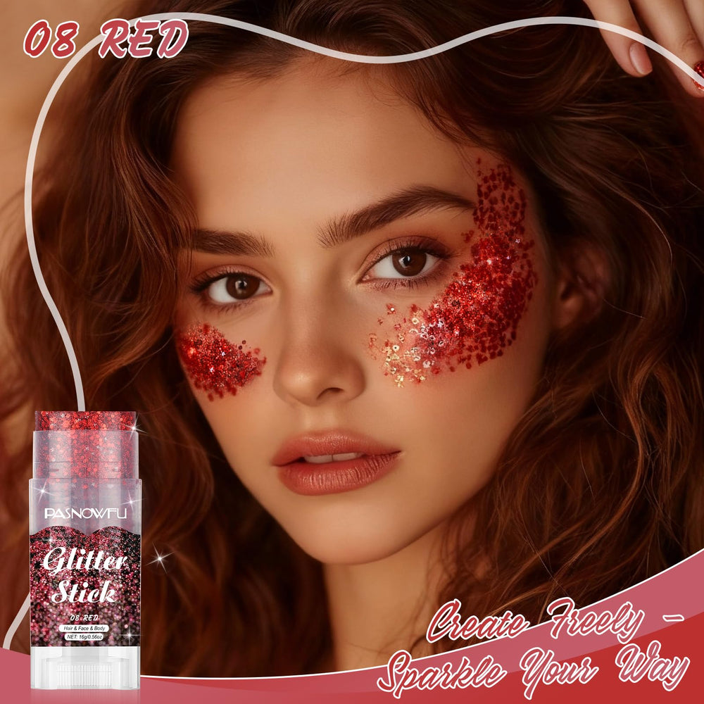 PASNOWFU glitter stick closed cap demonstrating pocket-friendly portability and convenience