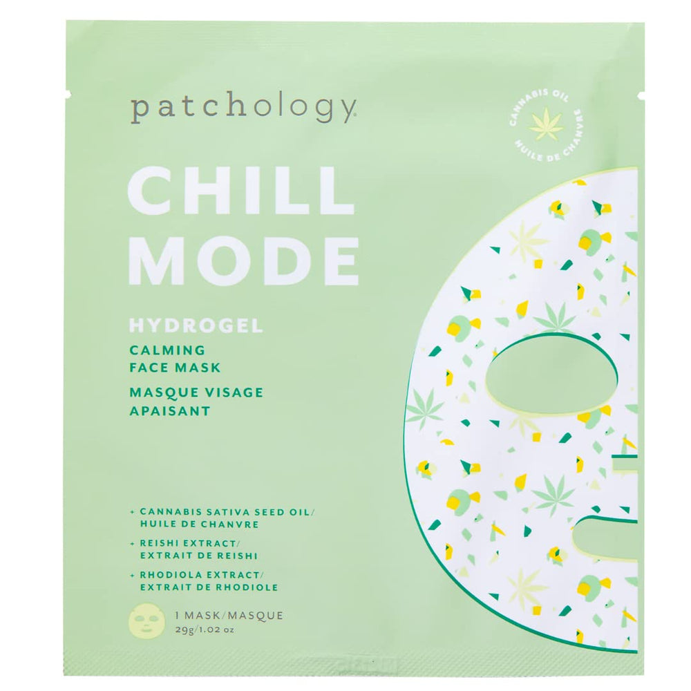Patchology front pouch showing product name and single-count benefit