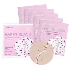Patchology Happy Place front box showing five pairs and brightening benefit