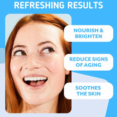Patchology mask applied on face demonstrating soothing effect