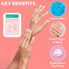 Patchology hand mask next to a credit card for scale, shows compact travel size