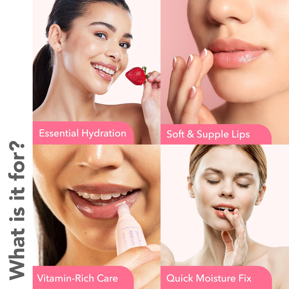 Patchology Rosé Lip Sleeping Mask gel texture close-up displaying lightweight hydration