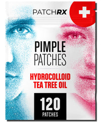 PatchRx front packaging showing 120 hydrocolloid patches and branding benefit protection
