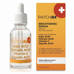 PatchRx bottle front view showing clean packaging and brightening promise