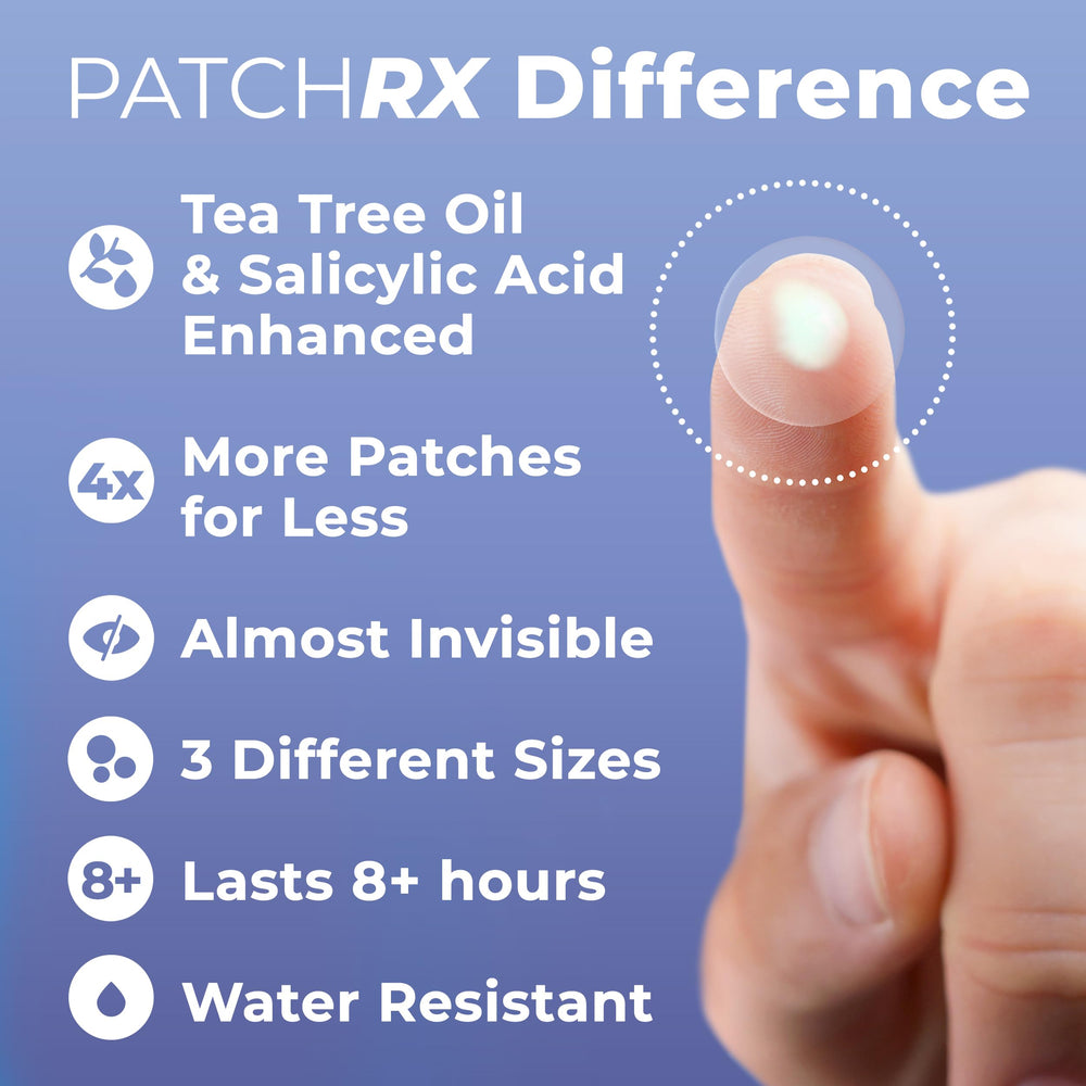 PatchRx patch applied on cheek showing discreet protection
