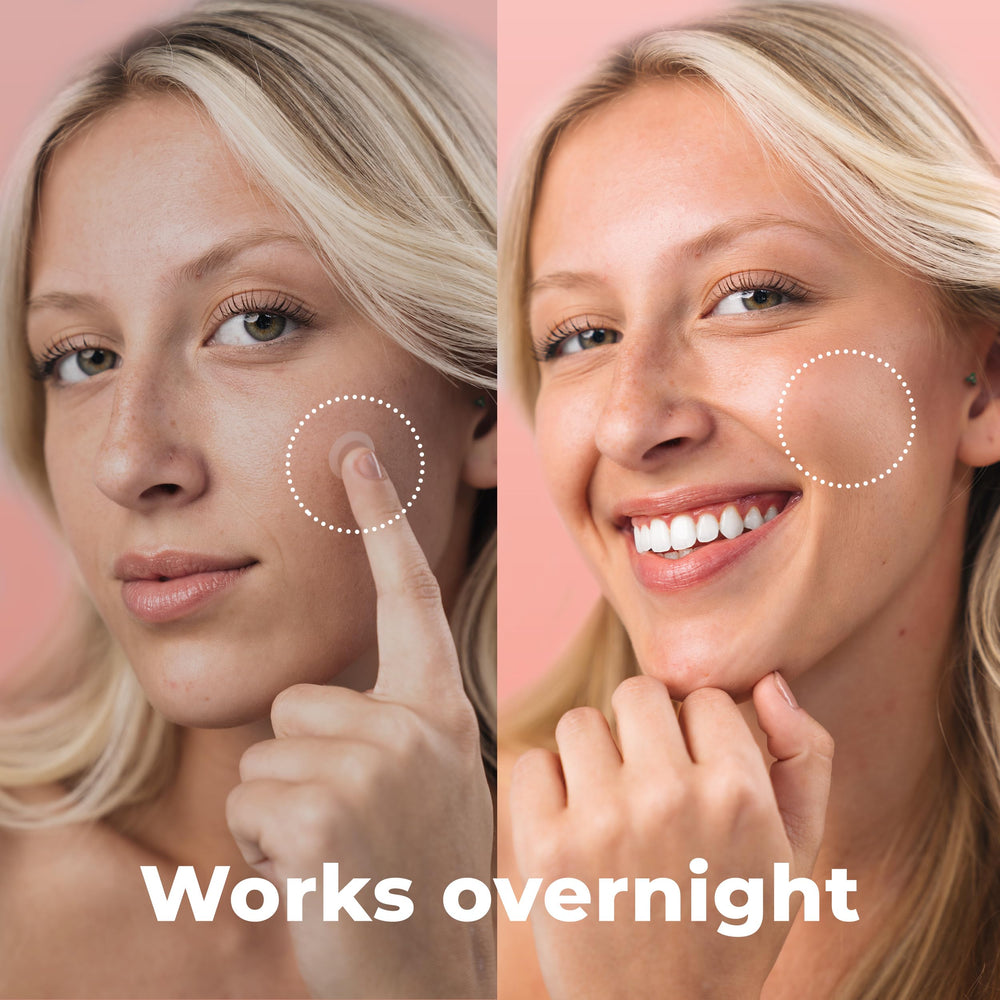 PatchRx patch applied to cheek demonstrating discreet coverage and protection benefit