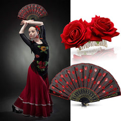 Patelai embroidered sequin fan open view displaying sparkle and elegant shape