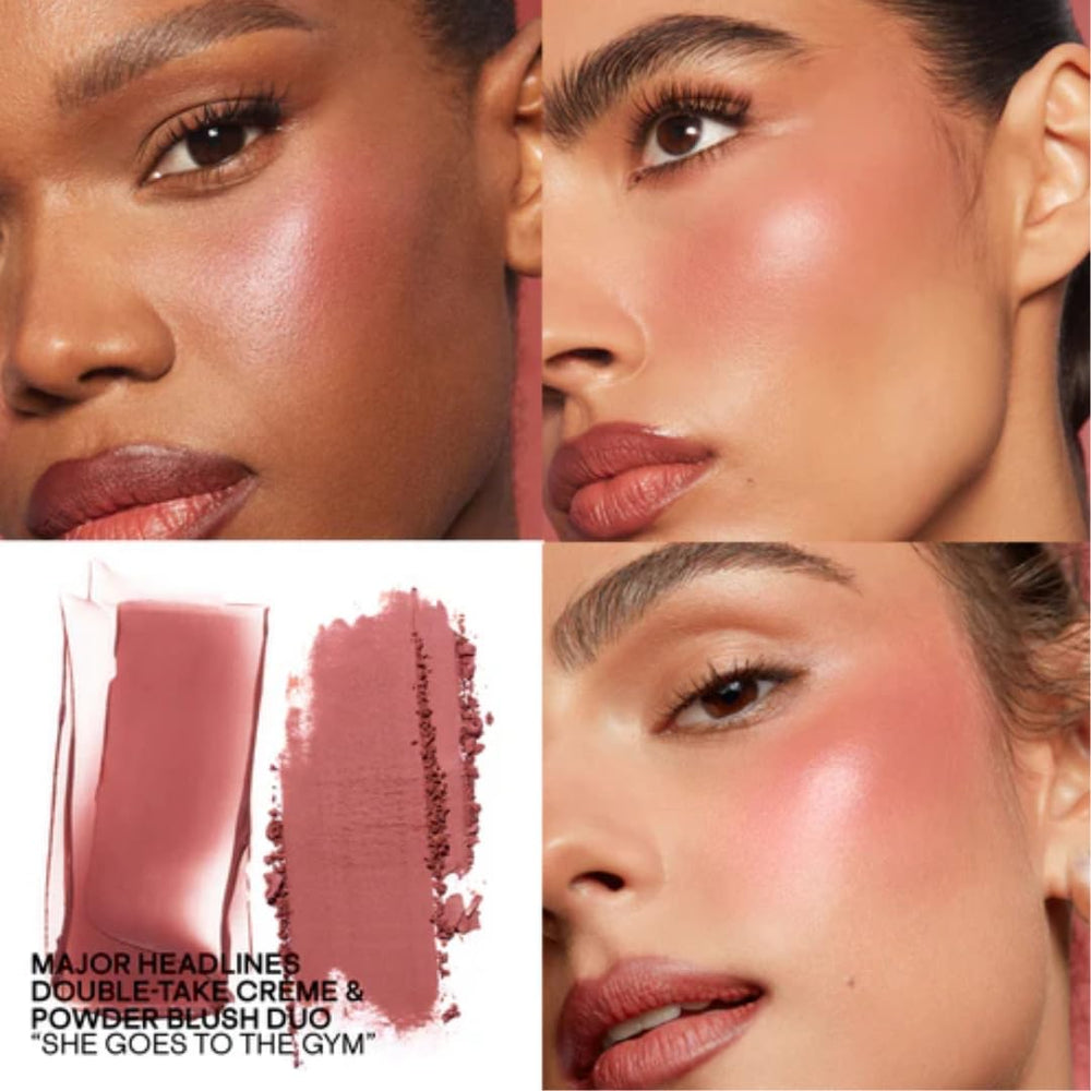 PATRICK TA blush in-use on cheeks showing natural radiant finish benefit