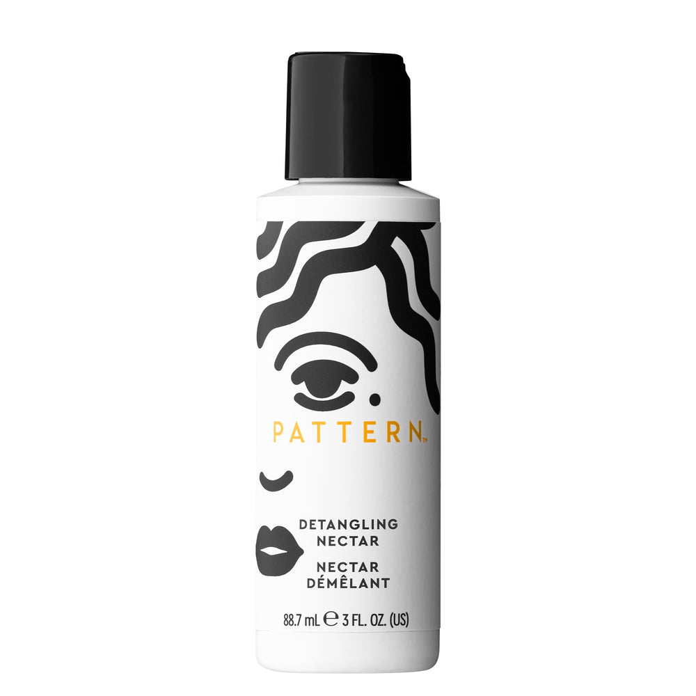PATTERN detangling nectar bottle front view showing compact travel size and convenience