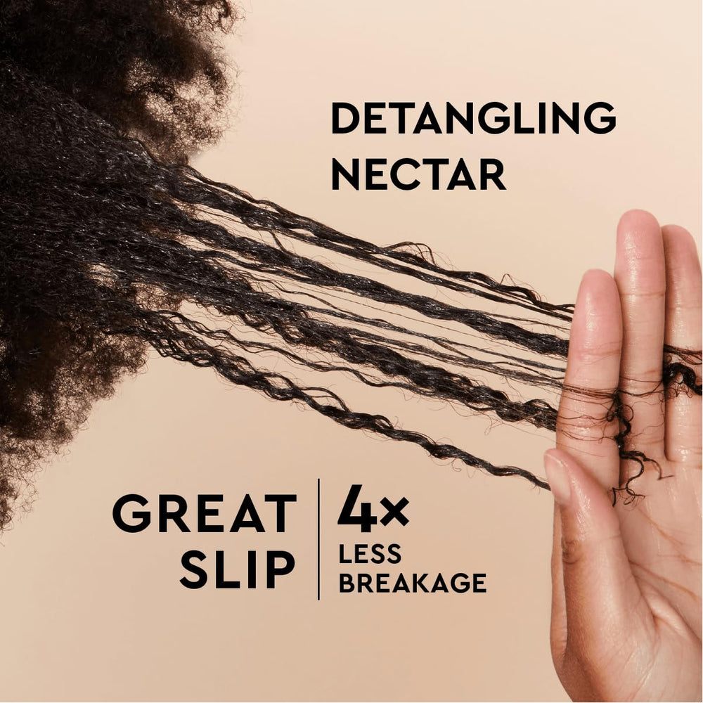 PATTERN detangling nectar held in hand to show 3 oz scale and portability benefit