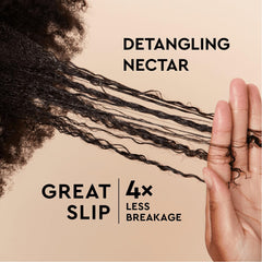 PATTERN detangling nectar held in hand to show 3 oz scale and portability benefit