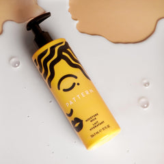 PATTERN Moisture Milk on a bathroom shelf conveying everyday routine convenience