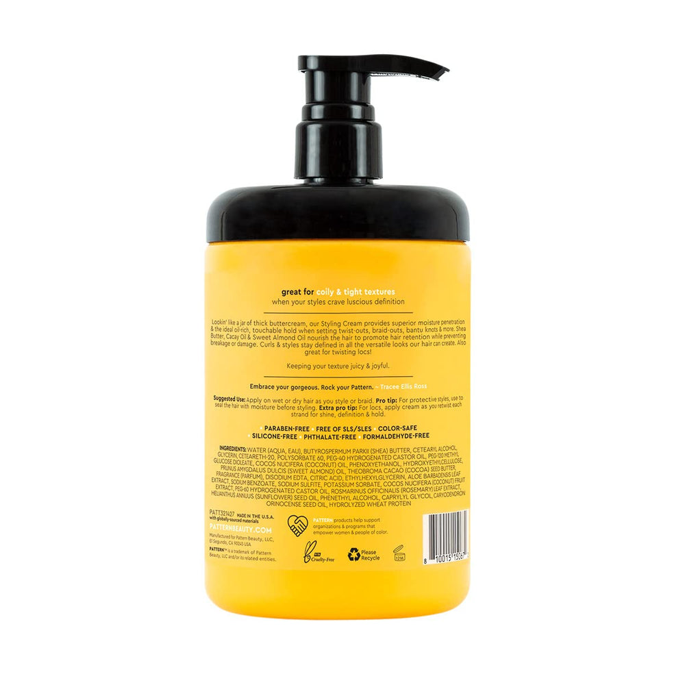 PATTERN cream in hand being applied to hair for easy distribution benefit