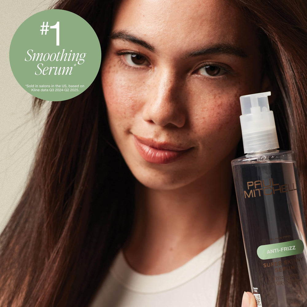 Paul Mitchell in-hand application spreading serum for quicker blow-dry