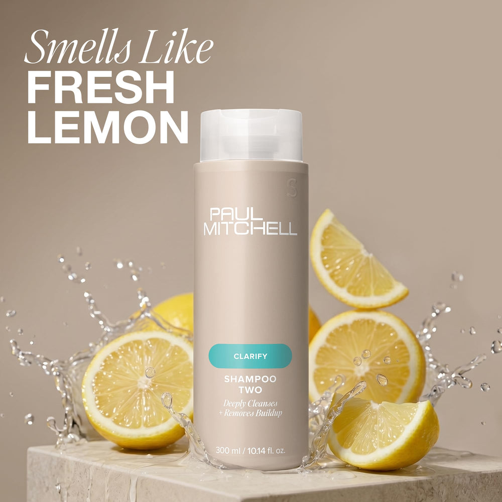 Back label of Paul Mitchell shampoo highlighting directions and color-safe benefit