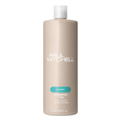 Paul Mitchell front label showing product name and lemon scent for effective cleansing