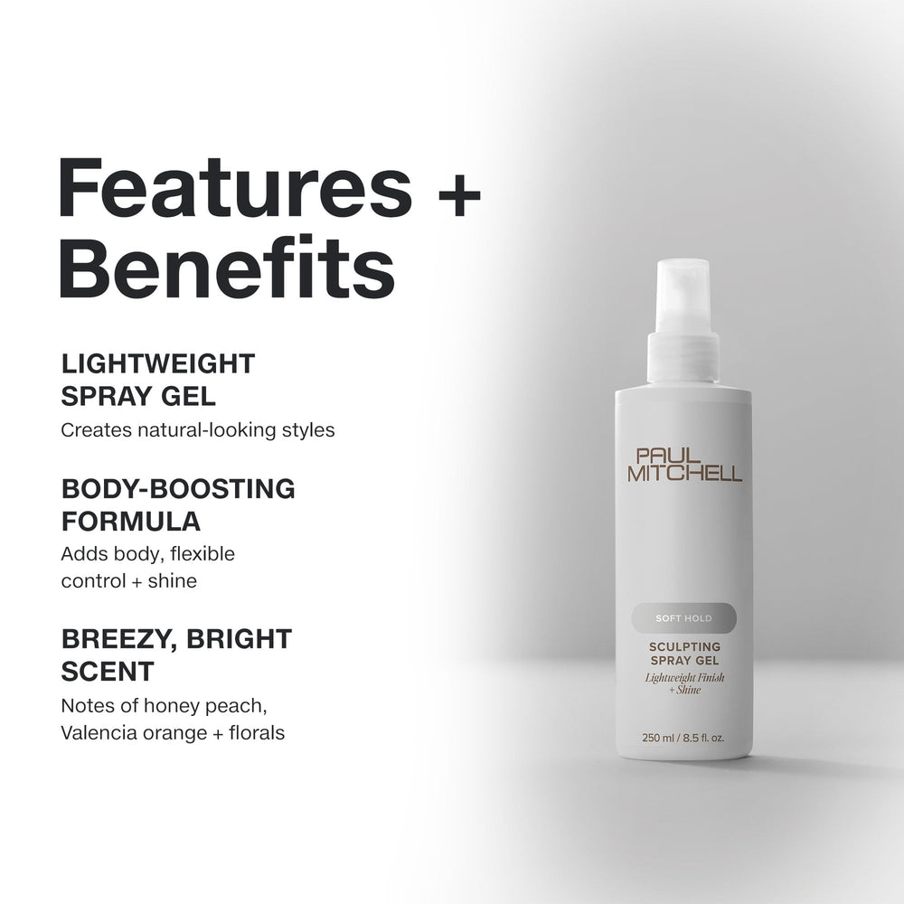 Paul Mitchell fine mist spray texture demonstrating lightweight coverage and shine