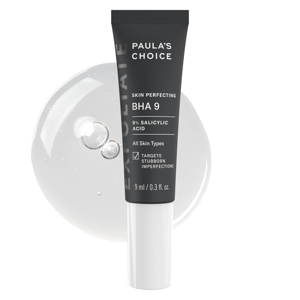 Paula's Choice front packaging showing compact 0.3 fl oz bottle and branding benefits
