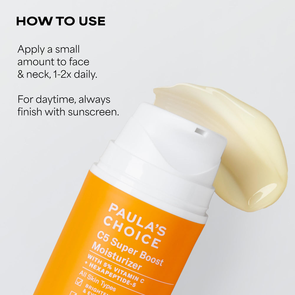 Paula's Choice ingredient callout highlighting 5% vitamin C and squalane benefits