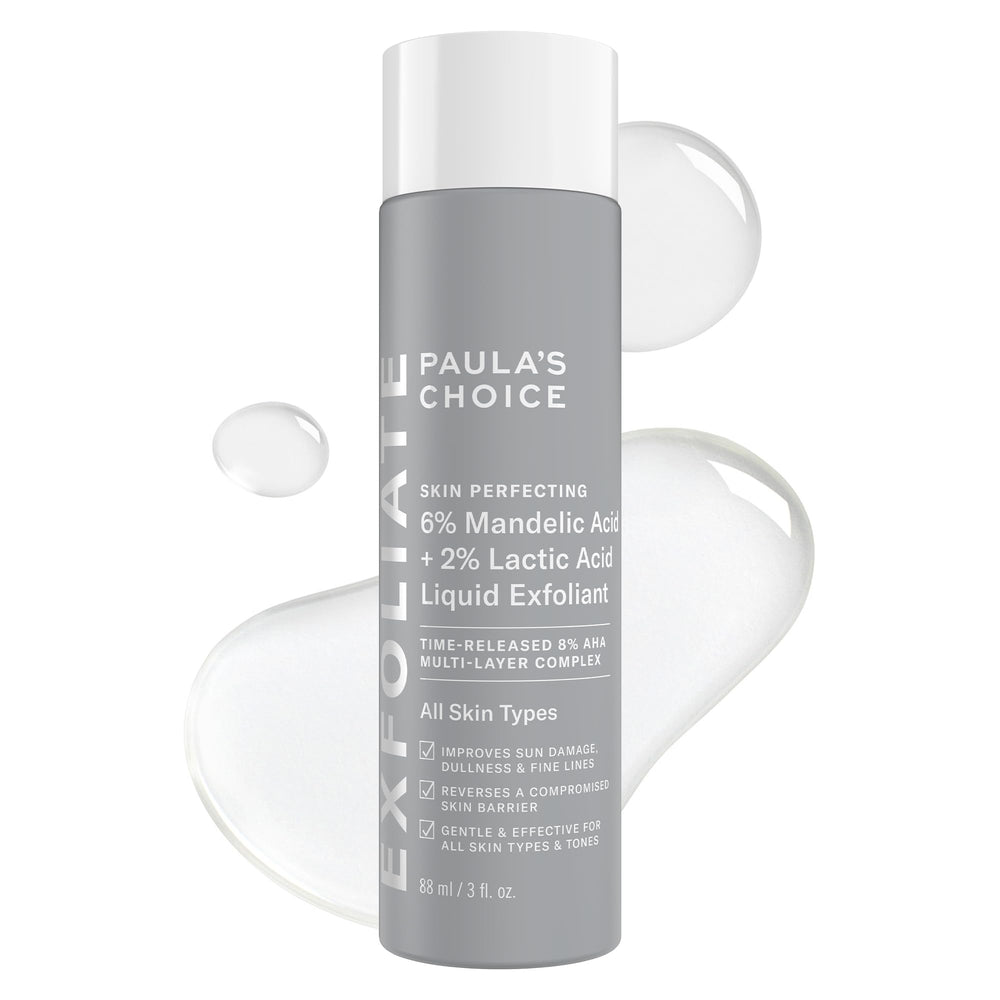 Paula's Choice front packaging showing gentle AHA exfoliant benefits