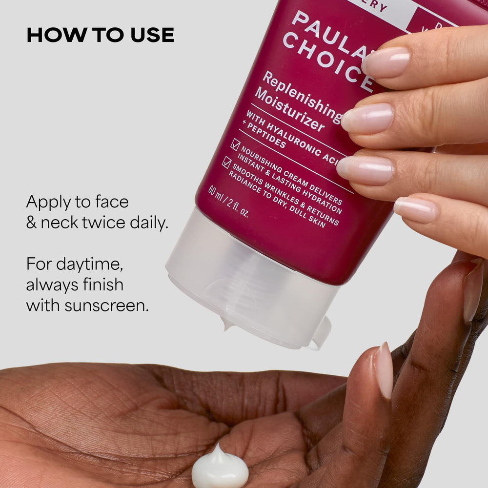 Paula's Choice moisturizer in hand to show 2 oz scale and travel-friendly size