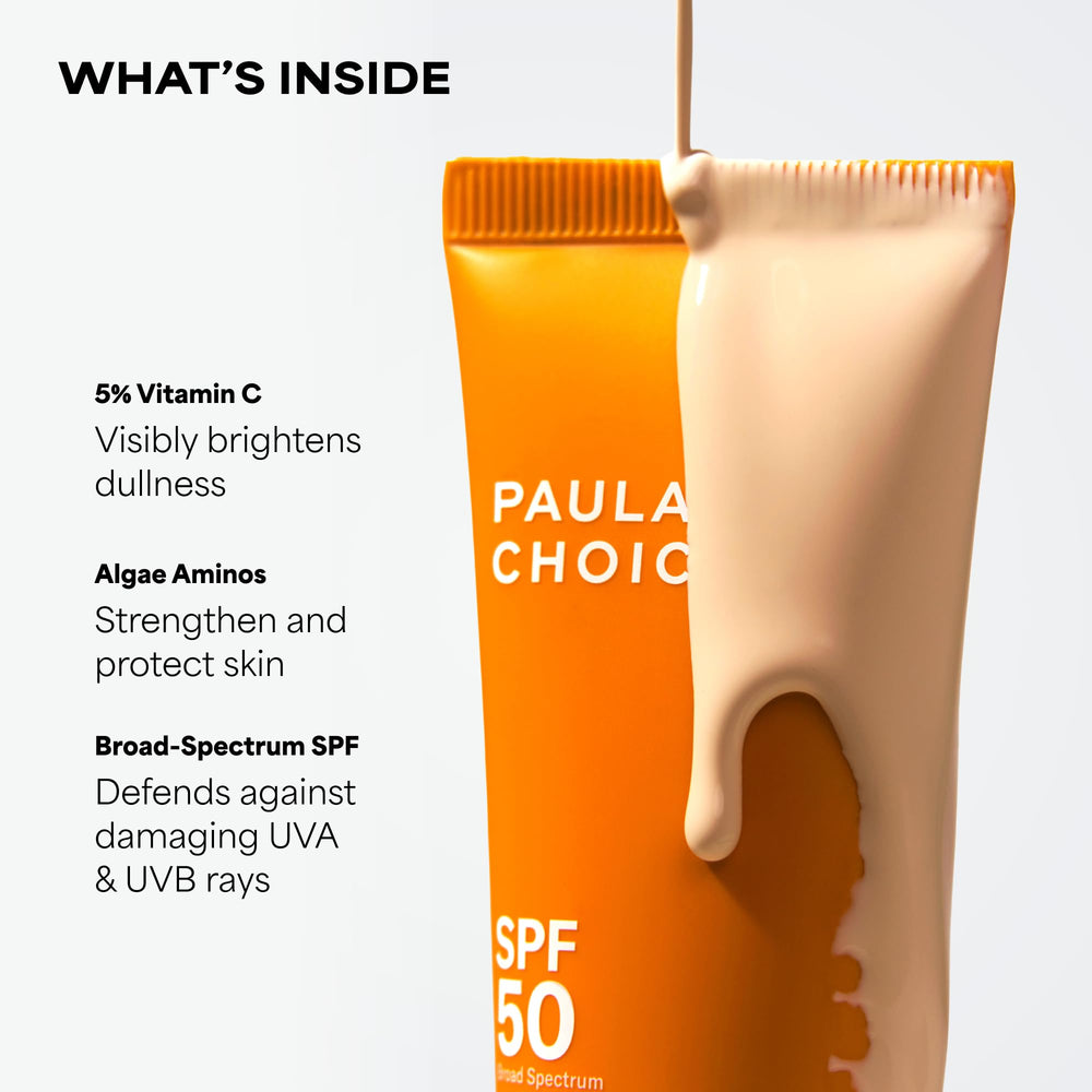 Paula's Choice tube beside ruler showing compact 2oz travel size