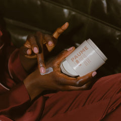 PAUME on a nightstand with gloves suggesting overnight use
