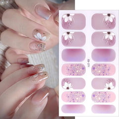 PBPCGBW styled manicure at wedding showing floral stickers creating polished look