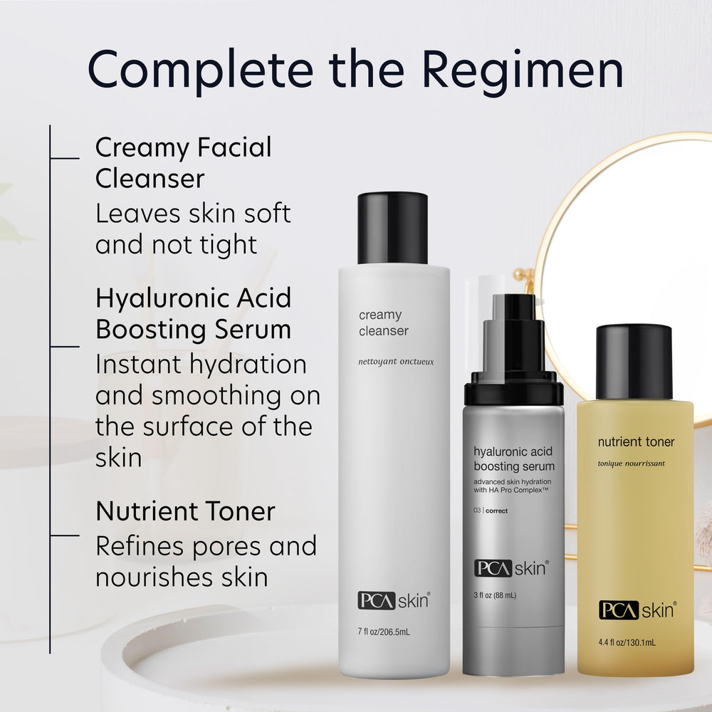 PCA SKIN cleanser staged in bathroom to suggest daily routine benefit