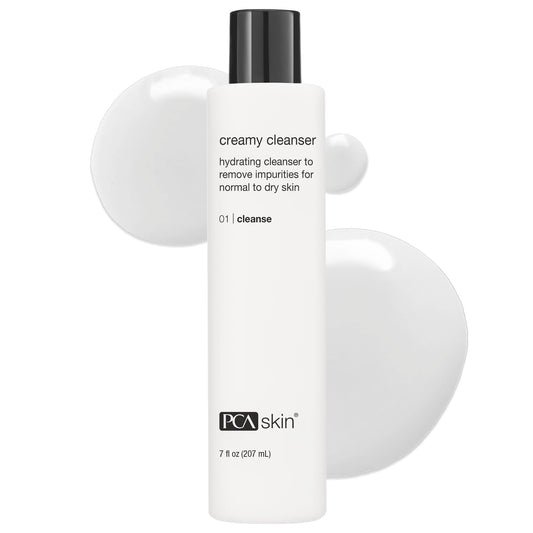 PCA SKIN front bottle view showing cleanser and gentle benefits