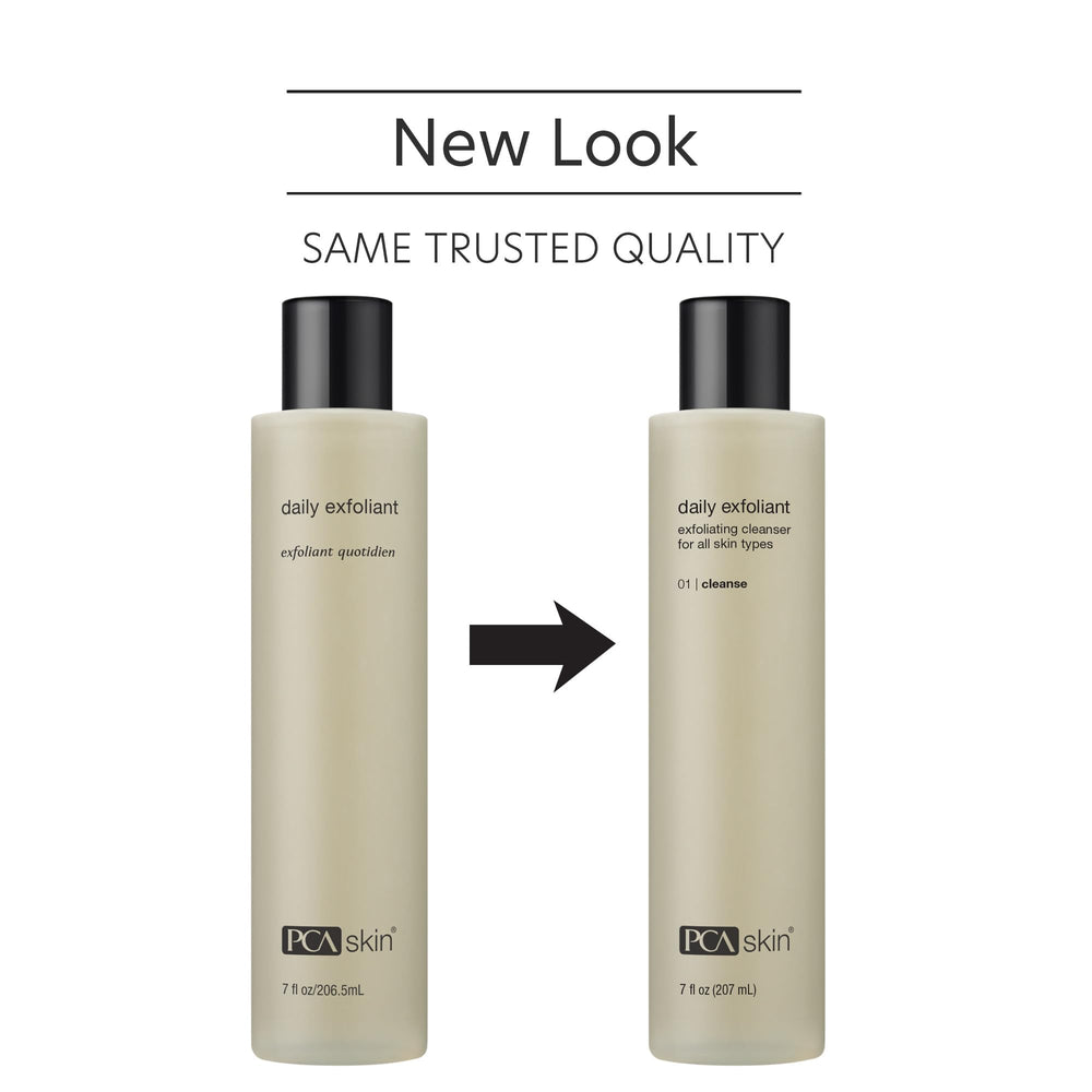 PCA SKIN pump dispensing creamy exfoliant texture for gentle polishing