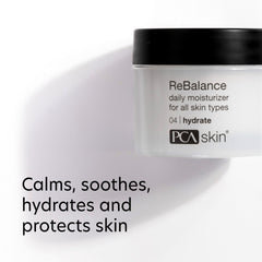 PCA SKIN ReBalance ingredient close-up highlighting botanicals like borage and marigold for soothing