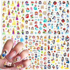 PDFADSK front packaging showing six cute cartoon nail sticker sheets for quick styling